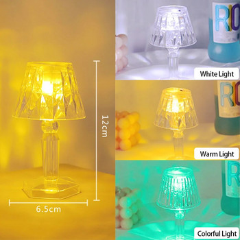 1Pcs LED Crystal Настолна лампа Проектор Акрилна диамантена настолна лампа LED нощни светлини Нощно осветление Светлина за декорации на спалня
