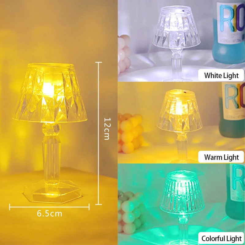 1kom LED kristalna stolna svjetiljka Projektor Akrilna dijamantna stolna svjetiljka LED noćna svjetla Noćna svjetiljka Svjetlo za rasvjetu za spavaću sobu