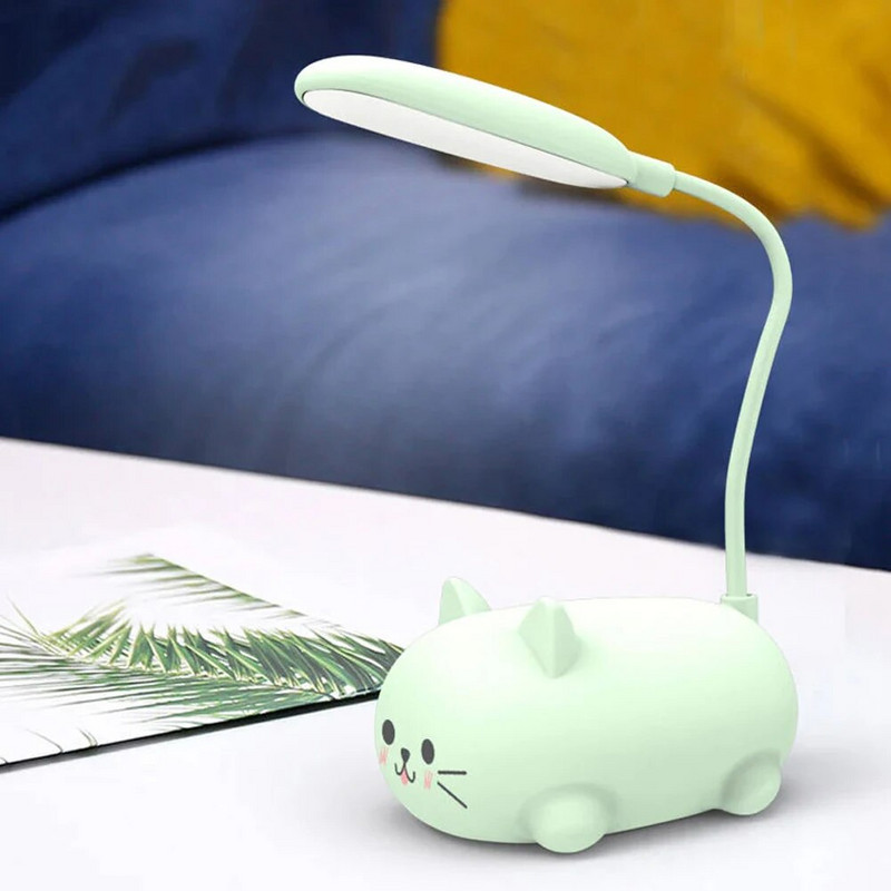 Cute Pet Pig Mini naktinė lemputė USB įkraunama sulankstoma LED maža stalinė lempa Studentų mokymosi akių apsaugos knygelės lempos prie lovos
