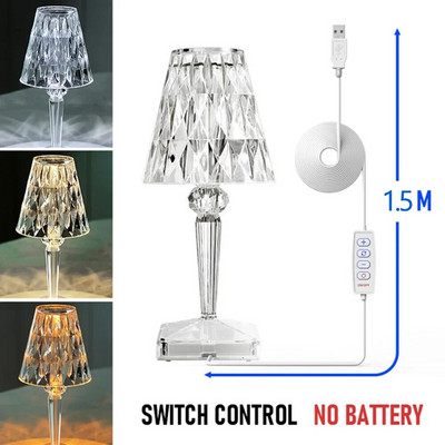 LED gyémánt asztali lámpa távirányító USB töltés érintésérzékelő Étterem bár dekoráció Romantikus lámpa Hordozható asztali lámpa