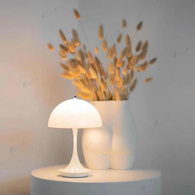 Újratölthető USB gombás asztali lámpák Touch 3 színű fényerősségű Nordic ágy melletti dekorációhoz Hálószoba hangulatú Led asztali lámpák