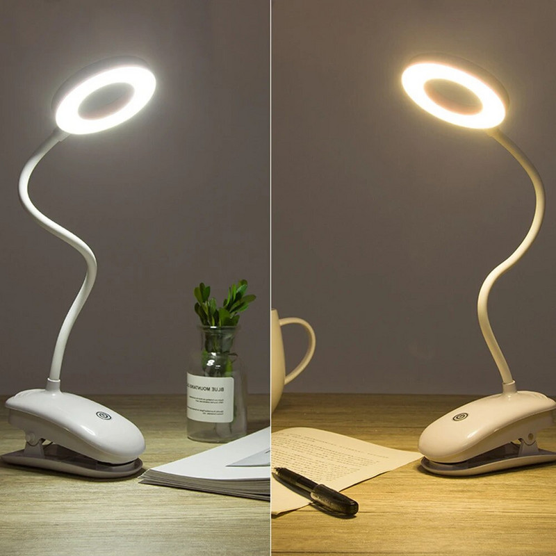 DC5V Asztali lámpa Led Asztali lámpa Érintő Clip Tanulmány lámpa USB Újratölthető Asztali Olvasó Szemvédelem Éjszakai lámpa gyerekeknek