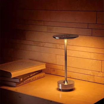 Безжична акумулаторна настолна лампа за ресторант, алуминиева LED метална настолна лампа, спалня, нощна лампа, бар, хотелска декоративна лампа
