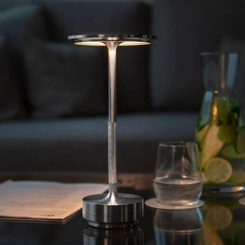 Безжична акумулаторна настолна лампа за ресторант, алуминиева LED метална настолна лампа, спалня, нощна лампа, бар, хотелска декоративна лампа