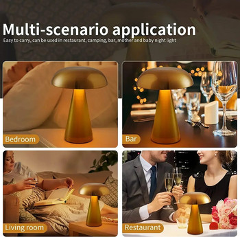 Най-новата лампа LED настолни лампи Сензорни 3-цветни затъмняващи акумулаторни нощни декорации за ресторант Димируема декорация на спалня Нощни лампи