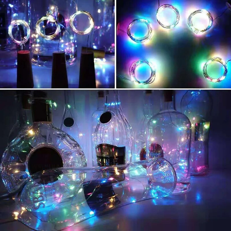 6 kom Svjetla za boce od plutenog vina Vilinska svjetla od bakrene žice Blagdanska LED svjetla za Božićnu zabavu Novogodišnja dekoracija vjenčanja