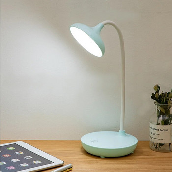 Επιτραπέζιο φωτιστικό LED με έλεγχο αφής Επαναφορτιζόμενη λάμπα γραφείου USB με ρυθμιζόμενο φως ανάγνωσης νύχτας Προστασία ματιών Ευέλικτα φώτα μελέτης