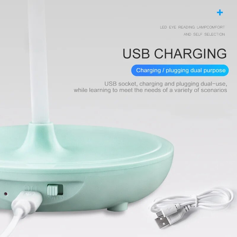Érintővezérlésű LED asztali lámpa USB újratölthető asztali lámpa szabályozható leolvasó éjszakai fény Szemvédelem Rugalmas tanulólámpák