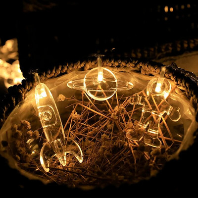 Astronaut Galaxy Svemirska serija Bakrena žica LED žičano svjetlo Unutarnja spavaća soba Uređenje doma Bajkovita svjetla Na baterije