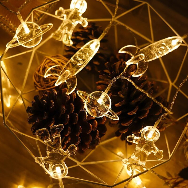 Astronaut Galaxy Svemirska serija Bakrena žica LED žičano svjetlo Unutarnja spavaća soba Uređenje doma Bajkovita svjetla Na baterije