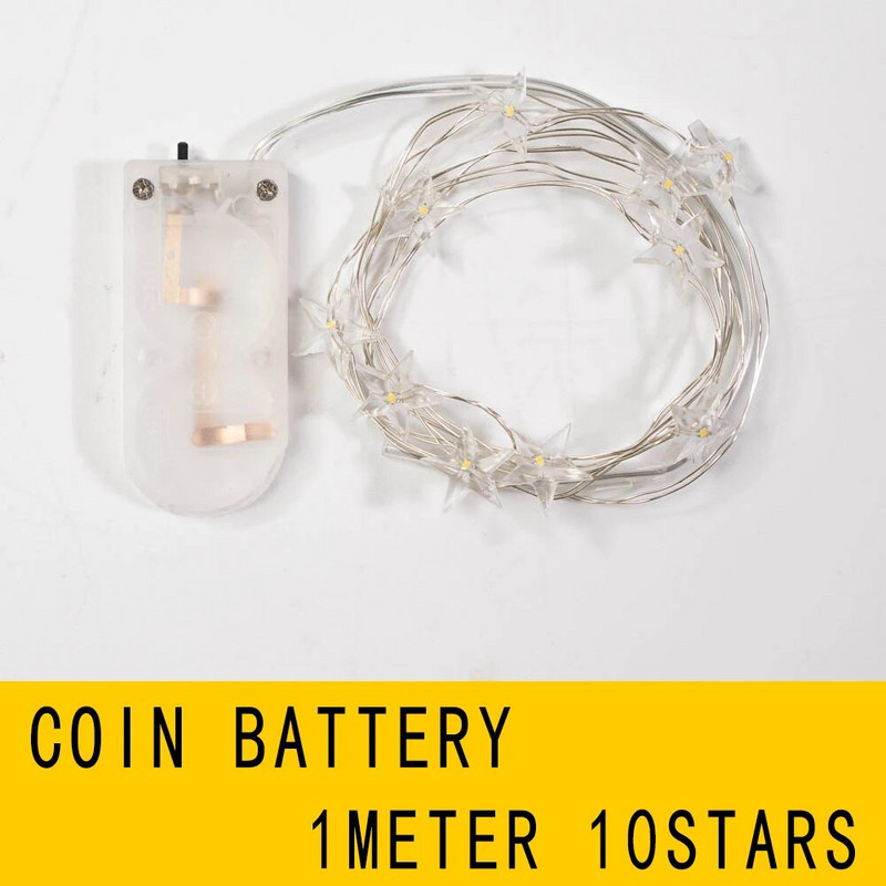 Led Star String Lights Bakrena žica Fairy Lights Cr2032 Mali Božić na baterije za svatove Dekoracija spavaće sobe
