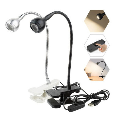USB Power Lamp Reading Book Light Ευέλικτο επιτραπέζιο φωτιστικό κομοδίνο Τραπέζι κρεβατοκάμαρας Διακοσμητικό φωτιστικό νύχτας με θήκη με κλιπ LED Φωτιστικό γραφείου