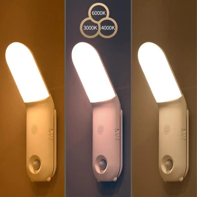 Led korpuso indukcinė lempa USB įkraunama magnetinė šviesa pritemdoma namų apšvietimo spinta šviestuvai koridoriaus spinta laiptinės lempos