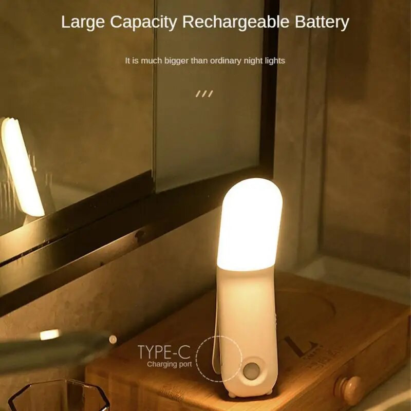 Led korpuso indukcinė lempa USB įkraunama magnetinė šviesa pritemdoma namų apšvietimo spinta šviestuvai koridoriaus spinta laiptinės lempos