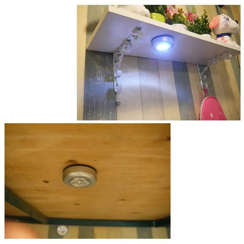 Lampă rotundă Utilizați lumină de noapte Lumină mică cu LED reîncărcabilă pentru casă, bucătărie, dormitor, stick portabil pe lampă, lumină de urgență