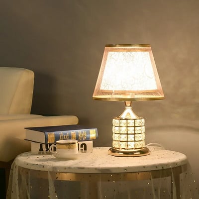 Lampă de noptieră cub Rubik european de cristal pentru dormitor, gospodărie, simplă, modernă, caldă, romantică noptieră Inn