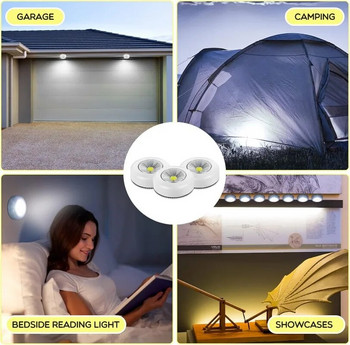 6/1PCS COB LED Touch Light Безжични стенни лампи за спалня Кухня Гардероб шкафове Шкаф Захранвани от батерии Преносими лампи
