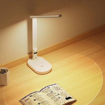 Επιτραπέζιο φωτιστικό LED 3 επιπέδων με δυνατότητα ρύθμισης φωτισμού αφής νυχτερινό φως USB Επαναφορτιζόμενη προστασία ματιών Πτυσσόμενο επιτραπέζιο φωτιστικό για υπνοδωμάτιο κομοδίνο
