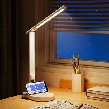 Επιτραπέζιο φωτιστικό LED 3 επιπέδων με δυνατότητα ρύθμισης φωτισμού αφής νυχτερινό φως USB Επαναφορτιζόμενη προστασία ματιών Πτυσσόμενο επιτραπέζιο φωτιστικό για υπνοδωμάτιο κομοδίνο