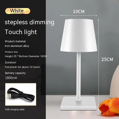USB asztali lámpa Type-C 5200mAh akkumulátor Vezeték nélküli újratölthető IP54 Vízálló Luxus éjjeli szoba dekoráció Led lámpák Otthoni dekoráció
