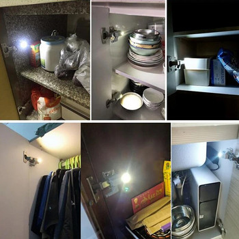 2/10 τμχ Φωτιστικό LED κάτω από το ντουλάπι Γενικό φωτιστικό αισθητήρα ντουλάπας Εσωτερικό μεντεσέ φωτιστικό για ντουλάπι Ντουλάπα κουζίνας Νυχτερινό φωτιστικό κρεβατοκάμαρας