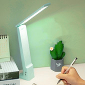Asztali lámpa LED-es olvasólámpák 3 színű, szabályozható, érintéssel összehajtható USB újratölthető tanulóasztali lámpa Diák olvasó éjjeli lámpa