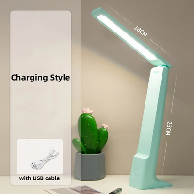 Asztali lámpa LED-es olvasólámpák 3 színű, szabályozható, érintéssel összehajtható USB újratölthető tanulóasztali lámpa Diák olvasó éjjeli lámpa