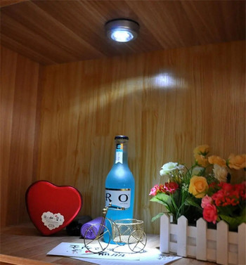 Гардероб Спалня Стълби Мини LED сензорно управление Нощна лампа Кухня Безжична LED светлина за шкаф Стенна лампа за гардероб Захранван от батерии