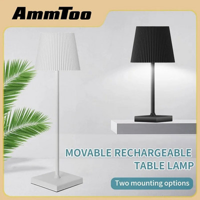 AmmToo Modern Stripe Minimalist galda lampa USB bezvadu uzlādes LED galda lampas guļamistabai Touch Creative Bedside Night Light