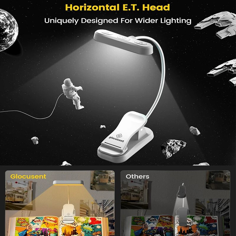 2023. Nova prijenosna jantarna svjetiljka za knjige s mogućnošću prigušivanja, noćna lampa za čitanje, štipaljka za svjetlo za knjige, njegu očiju, kopča za svjetiljku za čitanje knjiga