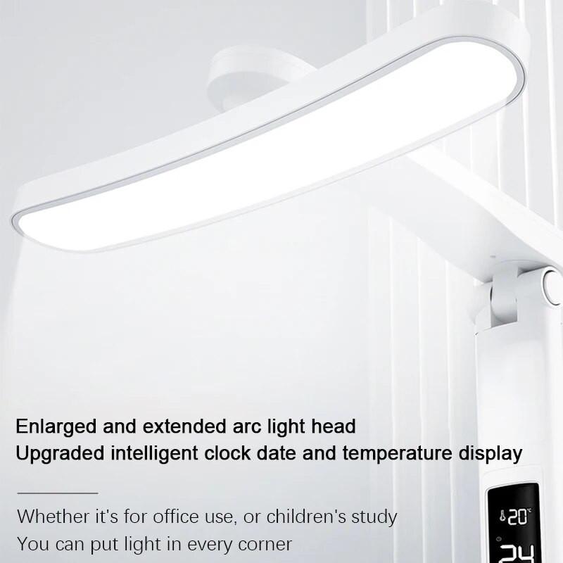 Επιτραπέζιο φωτιστικό ρολογιού LED USB Φορτιζόμενες ρυθμιζόμενες λάμπες γραφείου Πτυσσόμενη προστασία ματιών Επιτραπέζιος φωτισμός ανάγνωσης Φωτισμός νύχτας Φωτισμός μελέτης