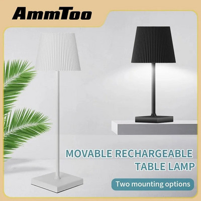 AmmToo Modern Stripe Минималистична настолна лампа USB безжично зареждане LED настолни лампи за спалня Touch Creative Bedside Night Light