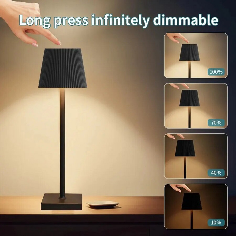 AmmToo Modern Stripe Minimalista asztali lámpa USB vezeték nélküli töltő LED asztali lámpák hálószobához Touch Creative éjjeli lámpa
