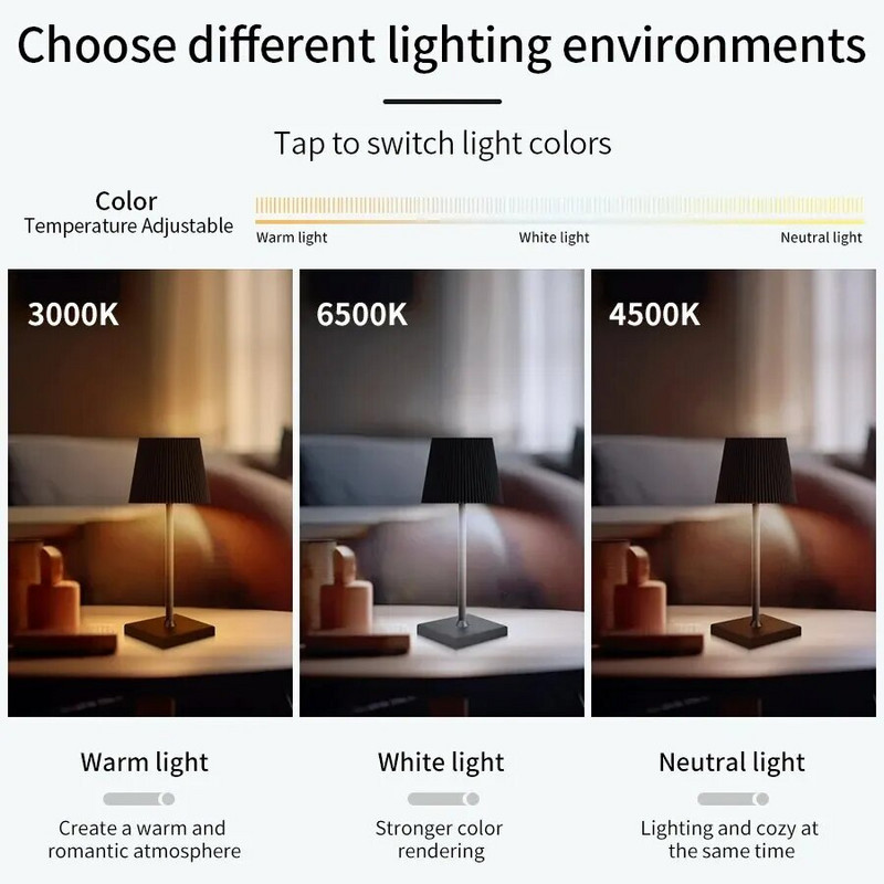 AmmToo Modern Stripe Minimalista asztali lámpa USB vezeték nélküli töltő LED asztali lámpák hálószobához Touch Creative éjjeli lámpa