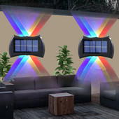 Šarena solarna zidna lampa Solarna led svjetiljka Vanjska vodootporna gore i dolje Svjetleća rasvjeta Topla svjetlost Balkon Dvorište Uređenje vrta