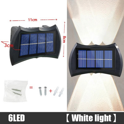 Šarena solarna zidna lampa Solarna led svjetiljka Vanjska vodootporna gore i dolje Svjetleća rasvjeta Topla svjetlost Balkon Dvorište Uređenje vrta