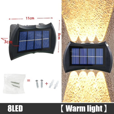 Šarena solarna zidna lampa Solarna led svjetiljka Vanjska vodootporna gore i dolje Svjetleća rasvjeta Topla svjetlost Balkon Dvorište Uređenje vrta