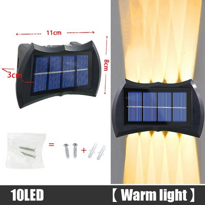 Šarena solarna zidna lampa Solarna led svjetiljka Vanjska vodootporna gore i dolje Svjetleća rasvjeta Topla svjetlost Balkon Dvorište Uređenje vrta