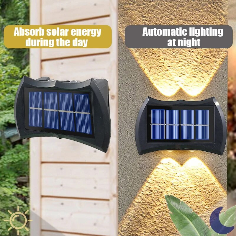 Šarena solarna zidna lampa Solarna led svjetiljka Vanjska vodootporna gore i dolje Svjetleća rasvjeta Topla svjetlost Balkon Dvorište Uređenje vrta