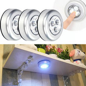 1/2/3 vnt. 3 LED jutiklinis valdymas Naktinės šviesos apvali lempa po spintele Spintelė ant lempos Namų virtuvė Miegamasis Automobilis