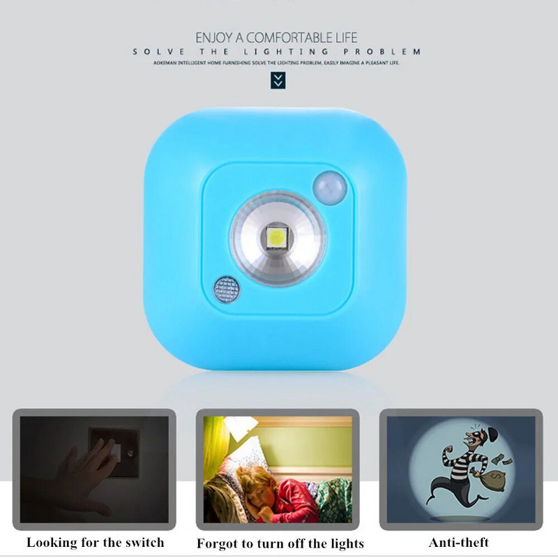 Spintelės apšvietimas PIR judesio jutiklis šviesos valdymas LED naktinis apšvietimas magnetinis sieninis šviestuvas Spinta Spinta Virtuvė laiptai lovos lempa