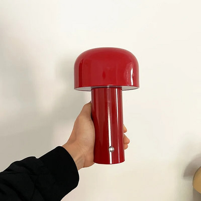 Lampă de masă reîncărcabilă cu LED modernă, cu design italian, cu ciuperci, pentru dormitor, pentru studiu, pentru noptieră