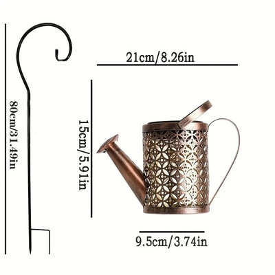 Lampa za tuširanje u obliku zvijezde od kovanog željeza, solarna kanta za zalijevanje, bajkovito svjetlo, vrtni ukras, tuš i svjetlo za travnjak, dvorišni ukrasi