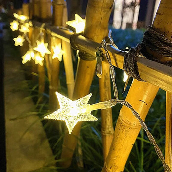 Solar String Lights LED Star Light με 8 Λειτουργίες Αδιάβροχο Star Flower Light Patio για φράχτη κήπου Διακόσμηση εξωτερικού χώρου πίσω αυλής