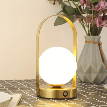 Преносима външна висяща метална настолна лампа Димируема безжична настолна лампа с USB акумулаторна нощна лампа за спалня