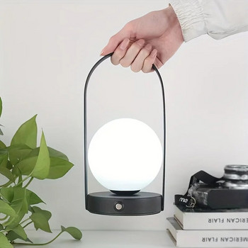 Преносима външна висяща метална настолна лампа Димируема безжична настолна лампа с USB акумулаторна нощна лампа за спалня