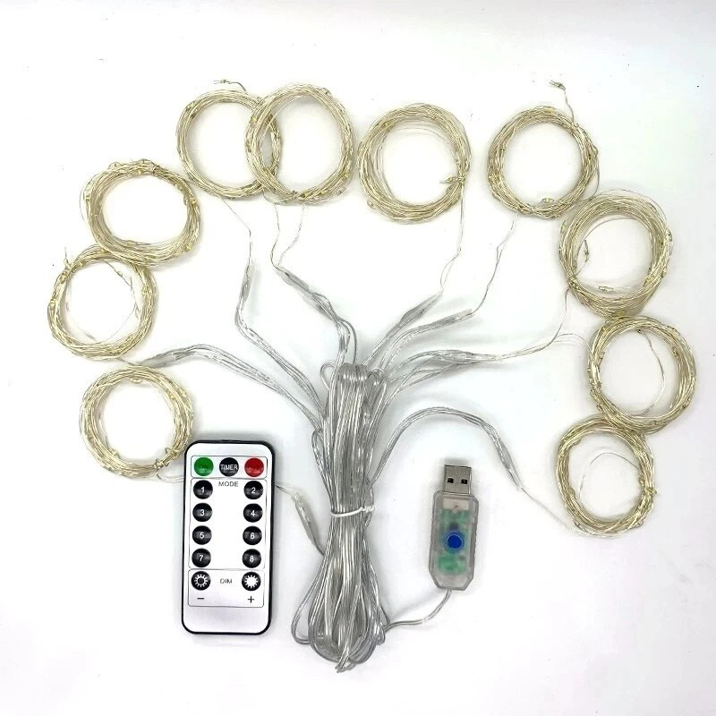 3M 4M 6M LED vijenac za zavjese na prozoru USB festoon vilinska svjetla s daljinskim upravljačem Novogodišnji vijenac LED svjetla Božićni ukrasi