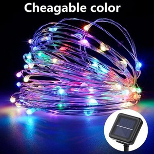 LED Solar Fairy Lights Lámpa kültéri 7M 12M 22M LED String Vízálló Holiday Party Garland Solar Garden Karácsonyi Fények