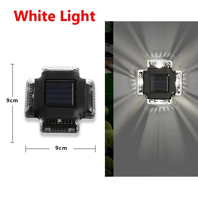 Solarna zidna svjetiljka Četverostrani reflektor LED Sunčevo svjetlo Vanjsko vodootporno gore i dolje Svjetleće osvjetljenje Dekoracija ograde za dvorište