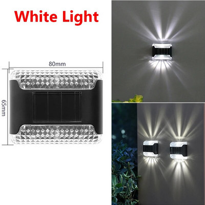 Solarna zidna svjetiljka Četverostrani reflektor LED Sunčevo svjetlo Vanjsko vodootporno gore i dolje Svjetleće osvjetljenje Dekoracija ograde za dvorište